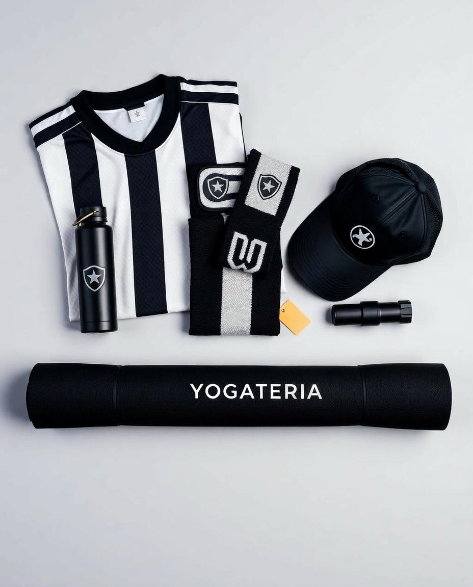 Tapete oficial Botafogo com bandeira do clube ao fundo